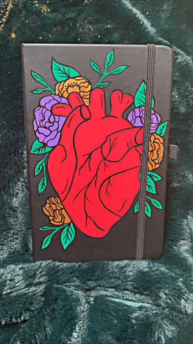 Corazón Llena Notebook - Purple & Gold Flowers